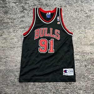 Vintage Dennis Rodman Chicago Bulls Champion Jersey Youth Large 14- 16 90s NBA